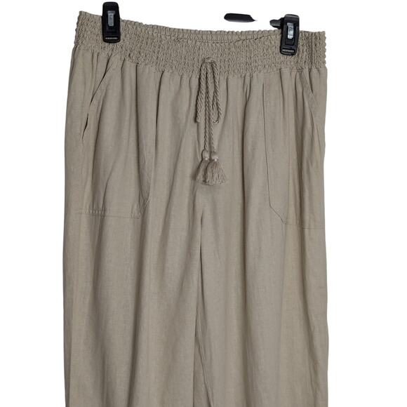 Westbound Woman Plus Size Linen Blend Crop Pull-On Pants 1X - Picture 2 of 6